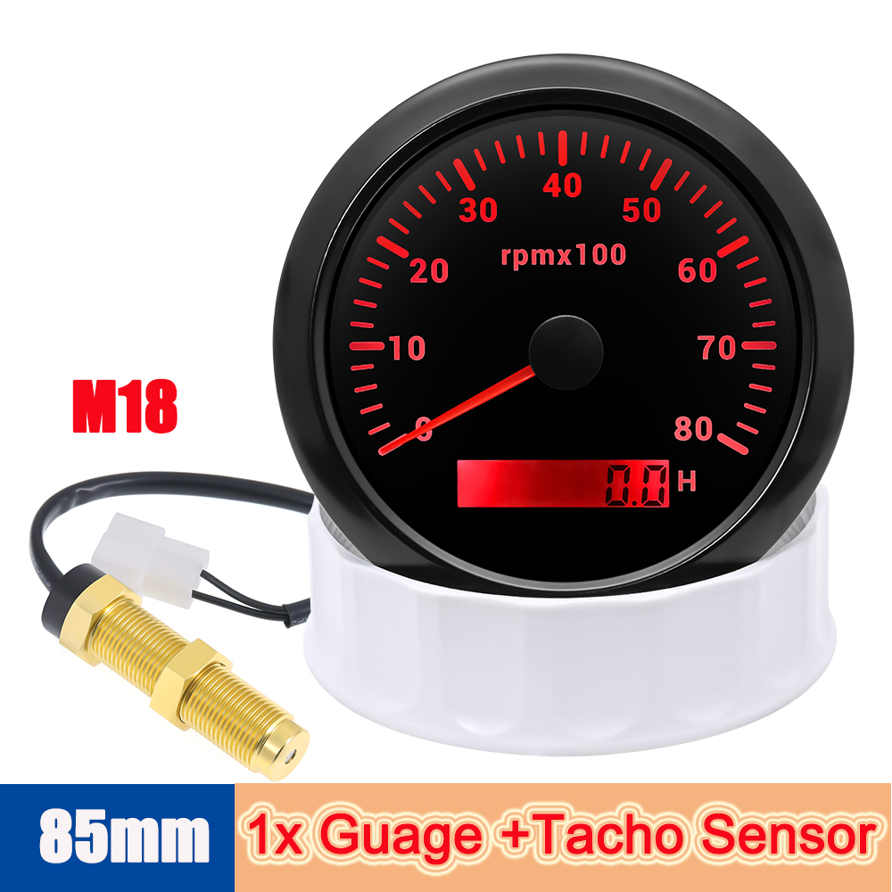 Light Meter Incident - ラウンド自動タコメーター,8000 rpm,LCDライト付きタチョゲージ,車のデジタル時間計,船舶用,船外機,ディーゼルエンジン,7色変更