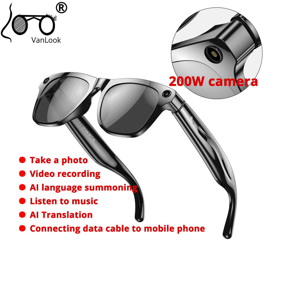 Photography Translate - AI撮影グラス ワイヤレス音声コントロール Bluetooth写真撮影 翻訳 音楽再生 スマートサングラス