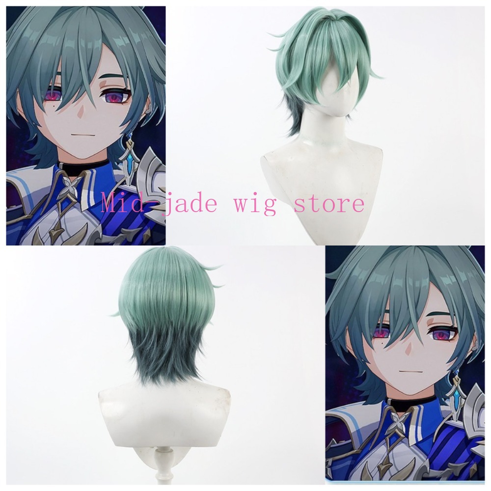 Photography Japanese - 原神ローヘンコスプレウィッグツートーングラデーションロングヘアファンタジーキャラクタースタイルゲームコンベンション写真撮影ロールプレイ