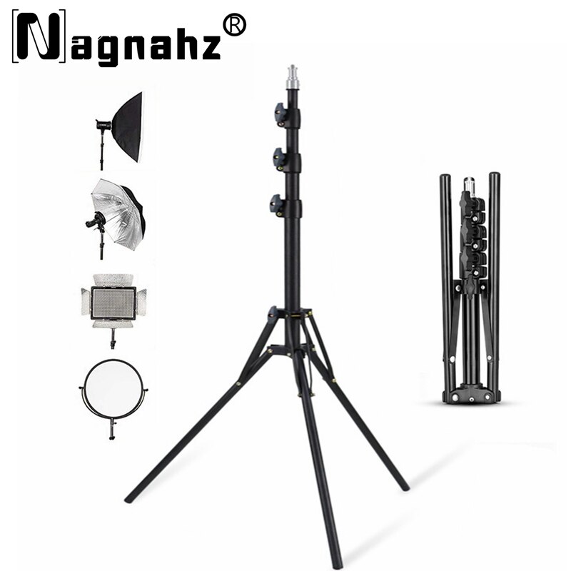 Photography Basics - Nagnahz 78インチ写真照明三脚アルミ合金折りたたみ式ポータブルライトスタンド写真カメラフラッシュマウントブラケット
