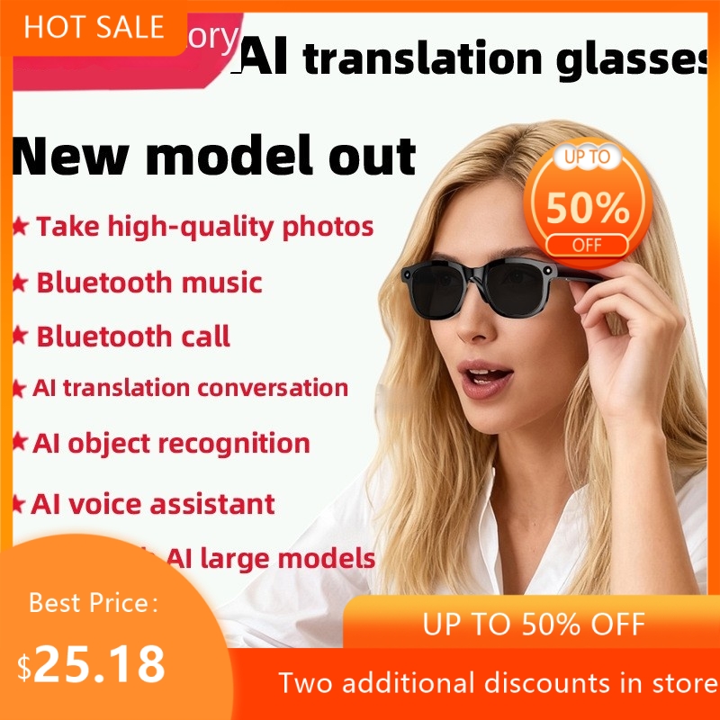 Photography Translate - Echowear スマートクロスボーダーAIスマートグラス カメラ翻訳サングラス 写真撮影 外国語録音 Bluetooth通話