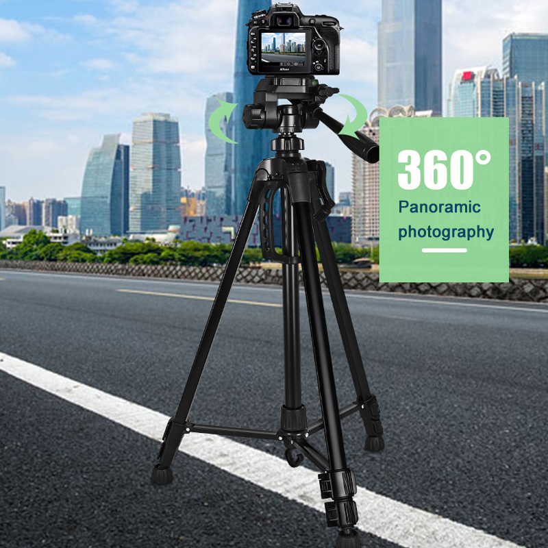 Photography Basics - 55インチユニバーサル三脚スタンド（携帯電話、カメラ、双眼鏡、一眼レフ、望遠鏡、釣り用ライト、ビューティーランプ、写真撮影用）