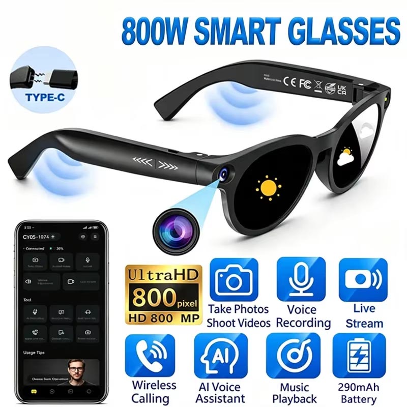 Photography Translate - 新製品 800W ピクセル AI スマートグラス TikTok