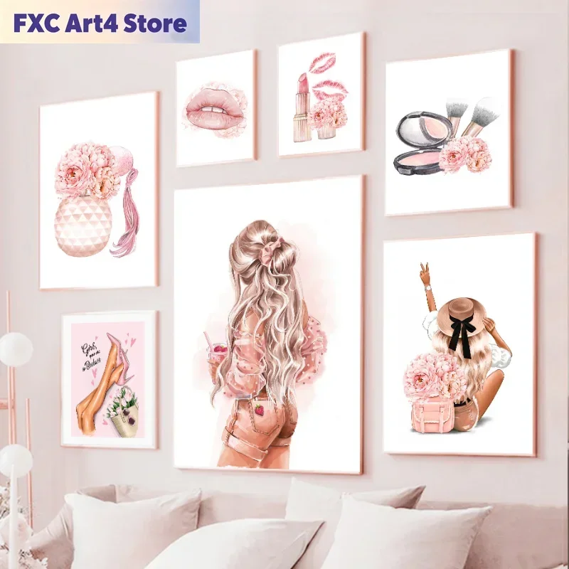 フレームレスファッションアートキャンバス絵画香水瓶ヒール口紅 - Photography Trend のレビューと価格
