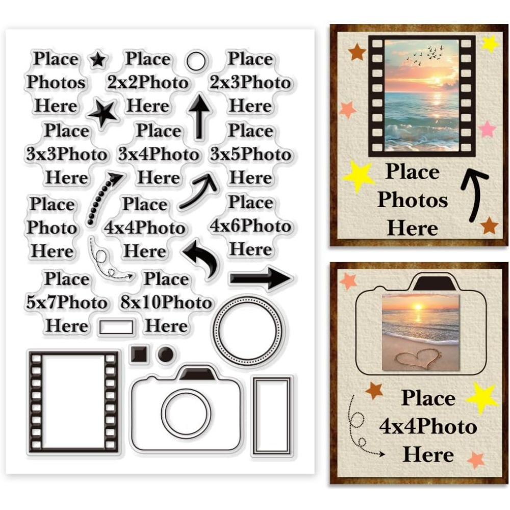 ここに写真を置きます クリアスタンプ 矢印 シリコーンカメラ - Photography Exhibition のレビューと価格