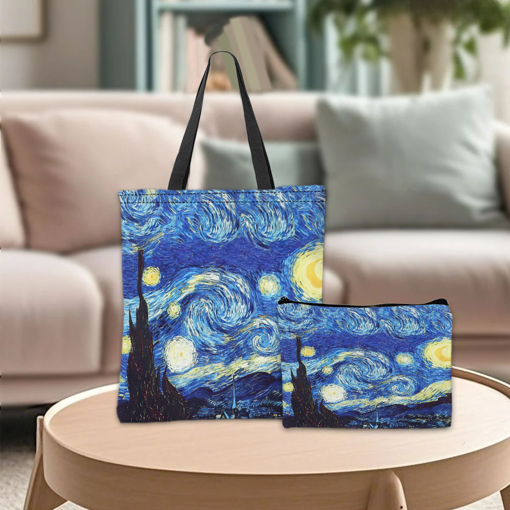 ゴッホシリーズ トートバッグ 化粧ポーチ 油絵 星月夜 ひま - Photography Hobby のレビューと価格