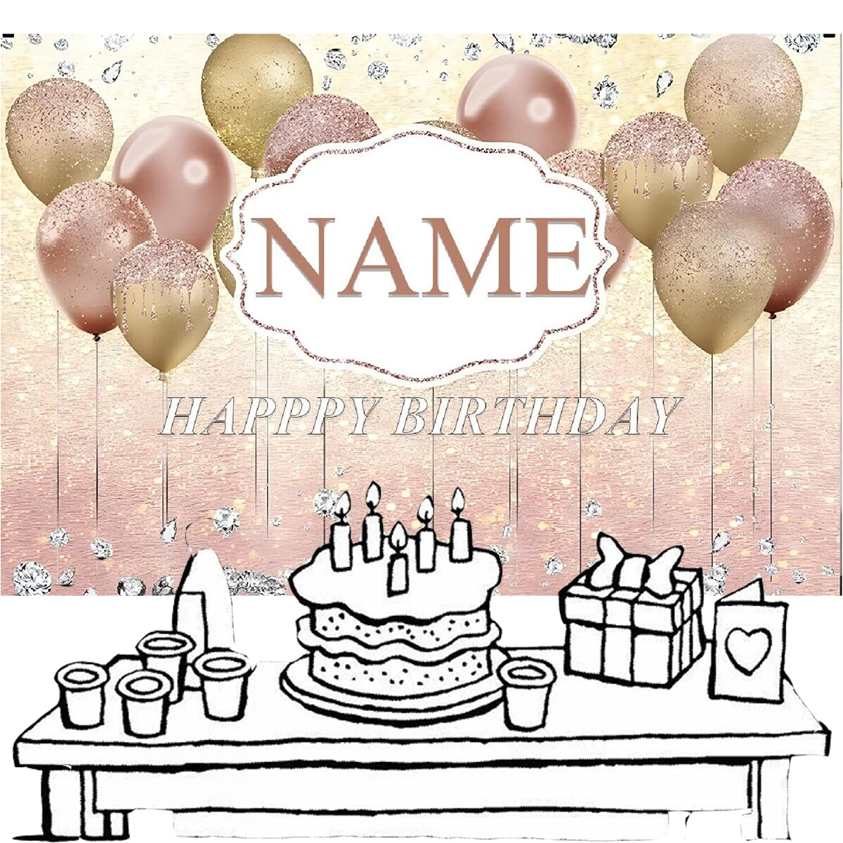 カスタムネームチャーム写真ゴールドシルバーグリッター誕生日パ - Photography Names のレビューと価格