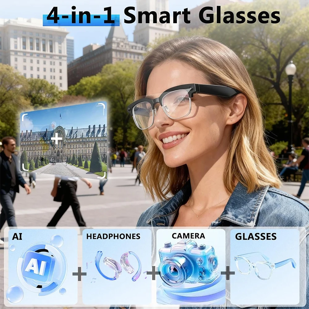 4KスマートAIグラス 8MPカメラ搭載 ビデオ録画 写真認 - Photography Japanese のレビューと価格