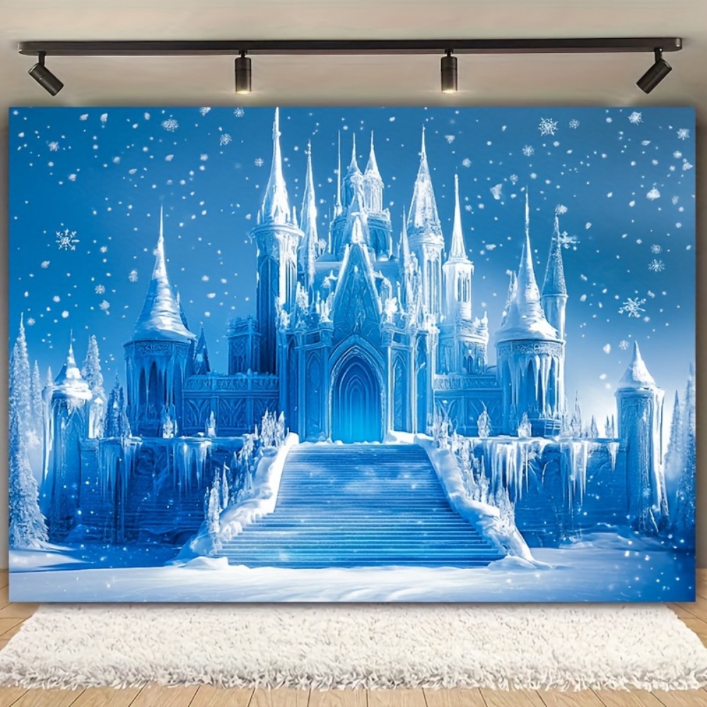 雪にインスパイアされた冬の城の背景、休日のパーティーやイベン - Photography Term のレビューと価格