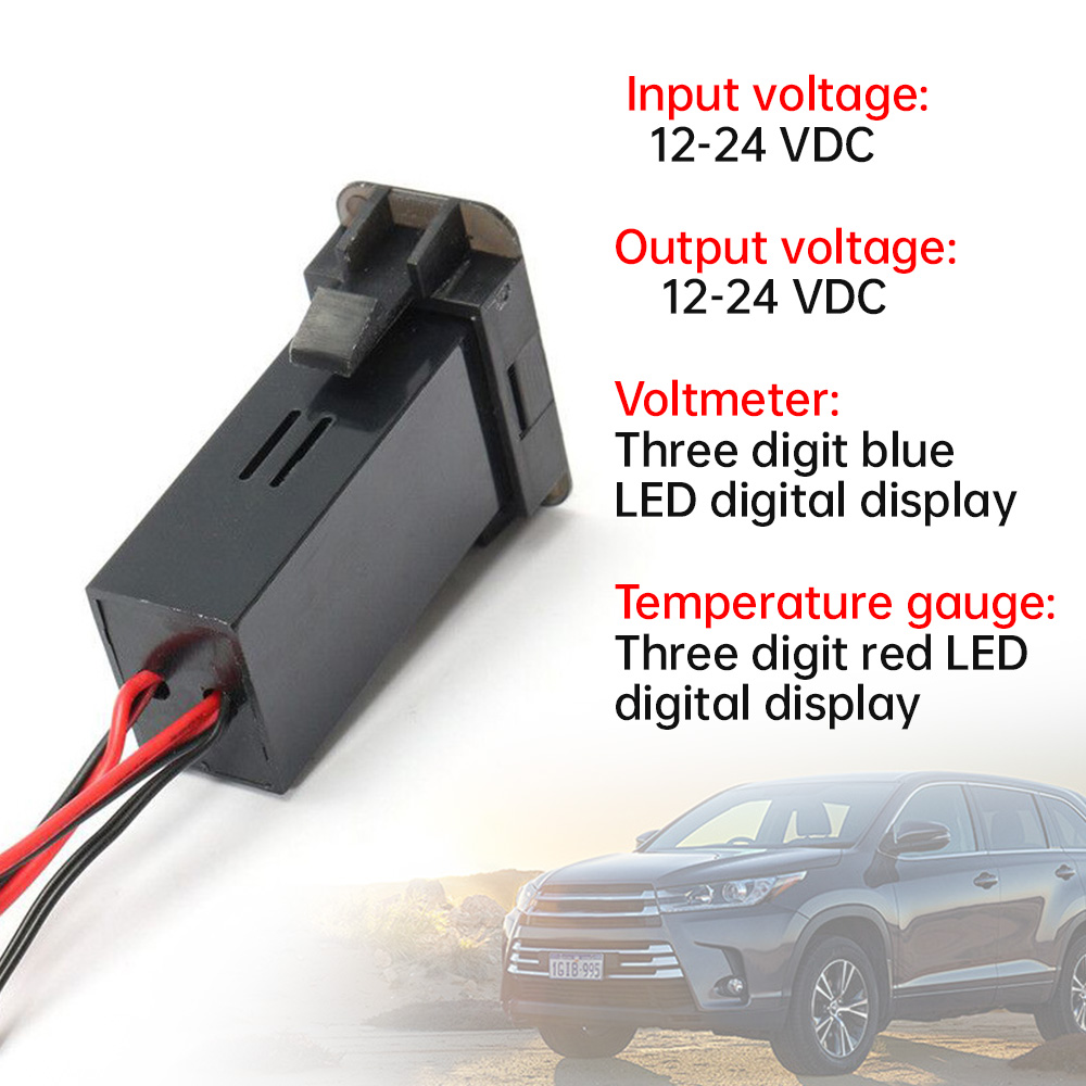 ユニバーサル LED デジタル電圧計ゲージ車の温度計電圧計電 - Light Meter Incident のレビューと価格