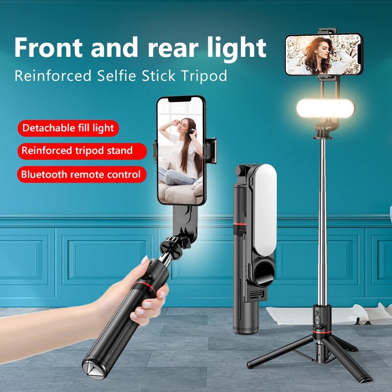ポータブルミニ360度回転セルフィースティック三脚、LEDフ - Photography Basics のレビューと価格