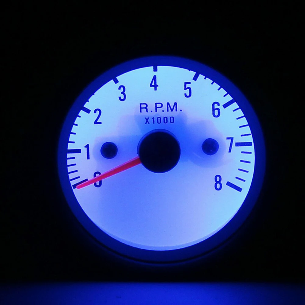2 52mm 車用エンジンタコメーターゲージメーター、白い文 - Light Meter Incident のレビューと価格