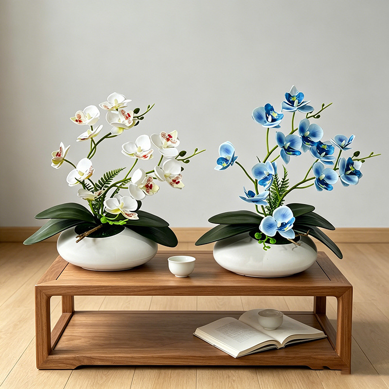 蝶蘭 12 花盆栽小さな飾りリビングルームの装飾フィルム造花 - Photography Graduation のレビューと価格