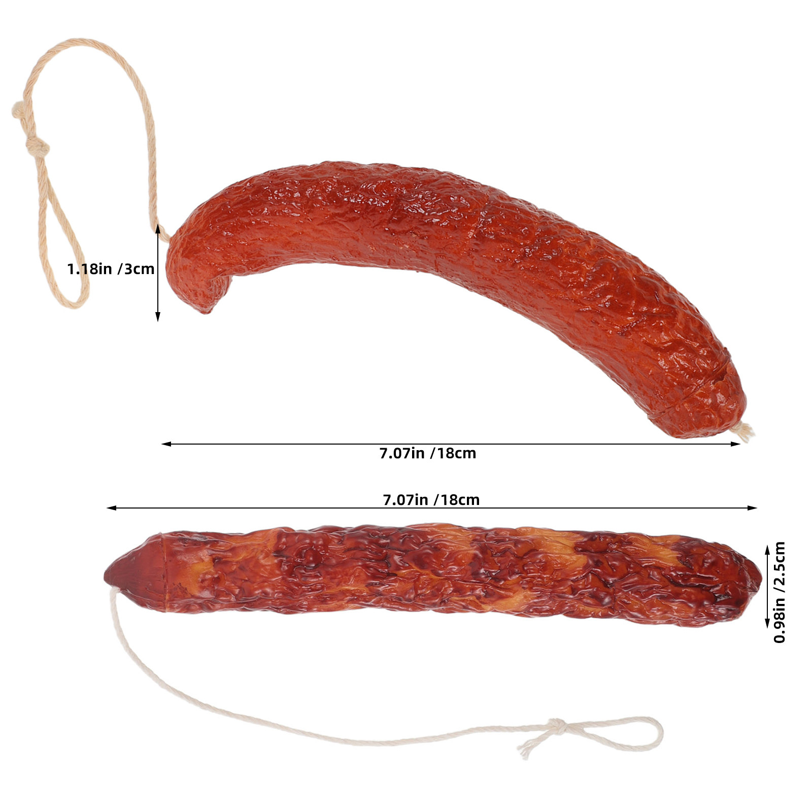 2個入り人工ソーセージディスプレイ小道具、リアルな肉の模造品 - Photography Of Food のレビューと価格