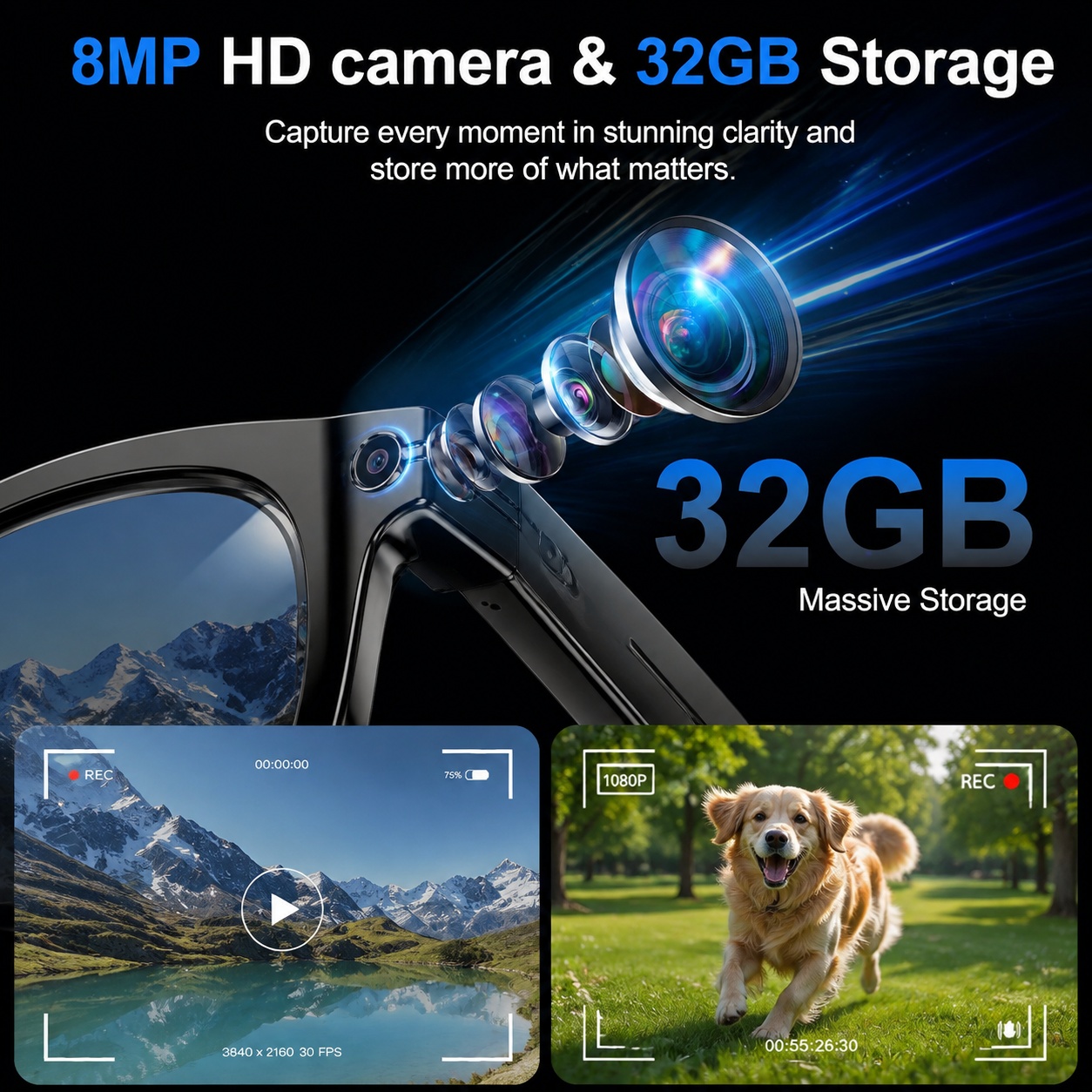 2026年AIスマートグラス、8MPカメラ搭載、Blueto - Photography Japanese のレビューと価格