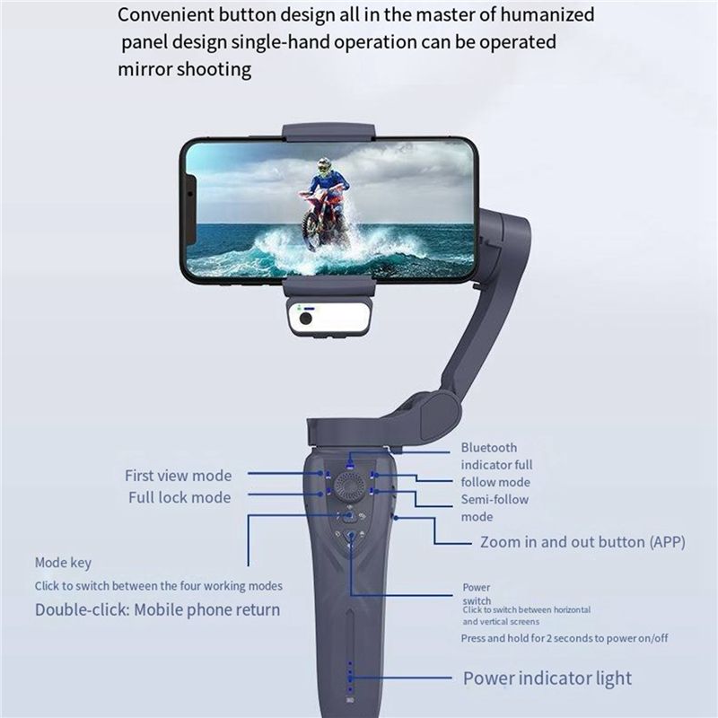 F12 3軸ハンドヘルドジンバル スマートフォンスタビライザ - Handheld Stabilizer Gimbal のレビューと価格