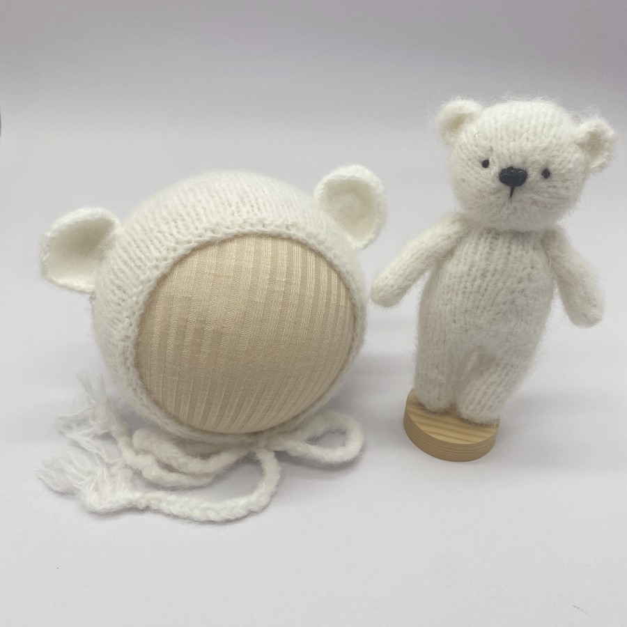 新生児の写真の小道具帽子人形セット手編み動物バニークマボンネ - Photography Life のレビューと価格