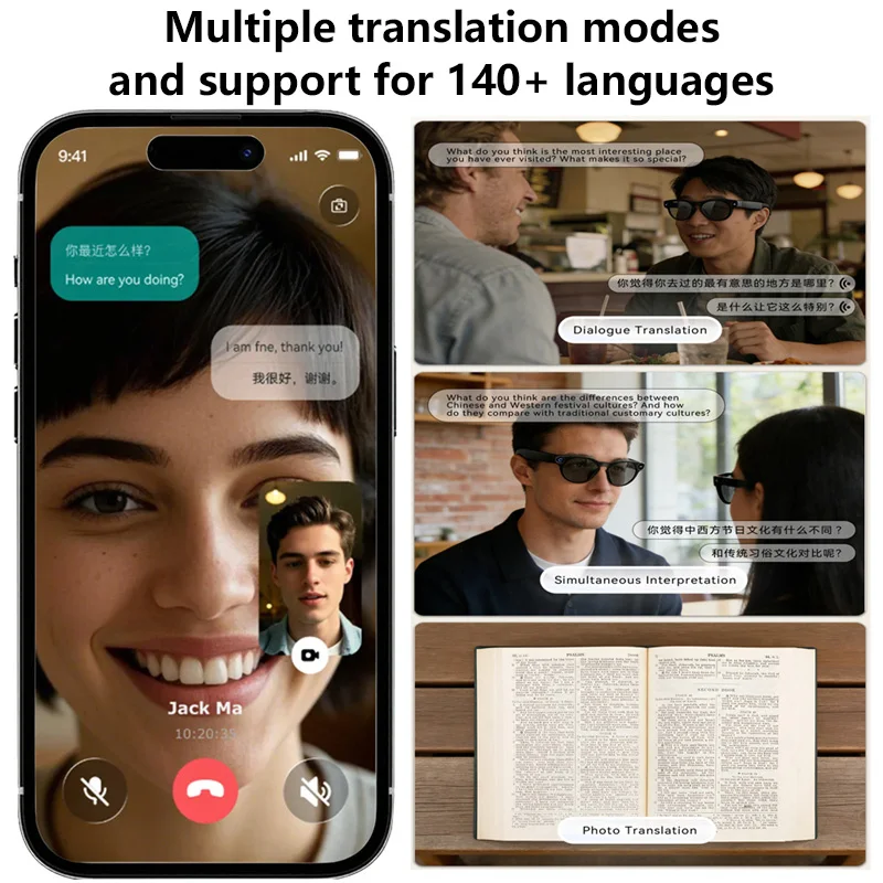 新製品 800W ピクセル AI スマートグラス TikTo - Photography Translate のレビューと価格
