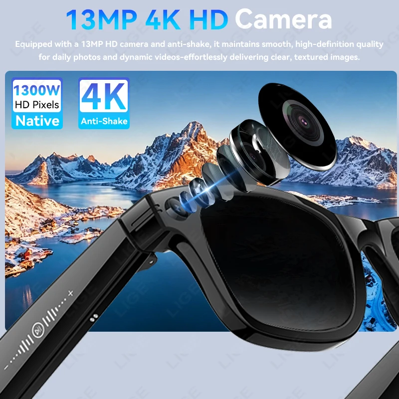 13MP HDカメラ搭載スマートグラス AI翻訳機能付き 手 - Photography Translate のレビューと価格