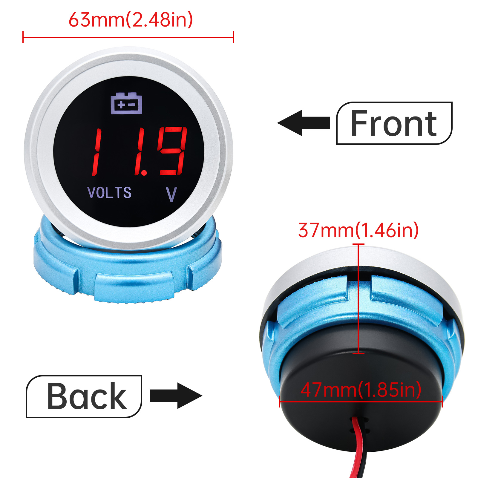 AD ユニバーサル電圧計 12V 防水 LED デジタル表示 - Light Meter Incident のレビューと価格